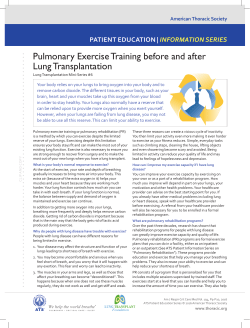 Pulmonary Exercise Training before and after Lung Transplantation