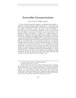 Externality Entrepreneurism