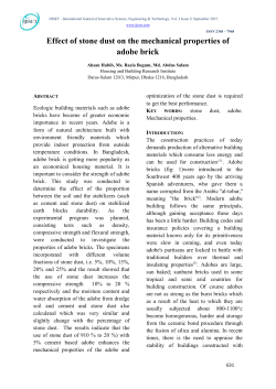 Effect of stone dust on the mechanical properties of adobe brick