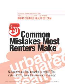 5 Common Mistakes Most Renters Make