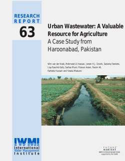 Urban Wastewater: A Valuable Resource for Agriculture A Case