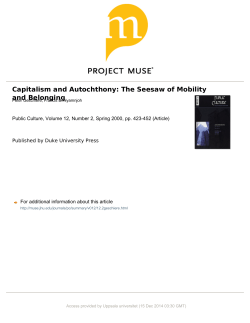 Capitalism and Autochthony - Studentportalen