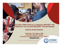 CULTURAL PRACTICES (e.g. Polygamy) PREVENT THE SPREAD