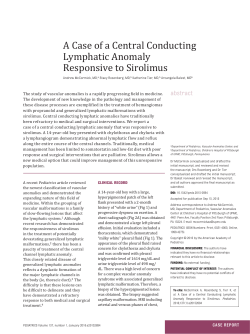 A Case of a Central Conducting Lymphatic Anomaly