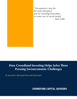 How Crowdfund Investing Helps Solve Three Pressing