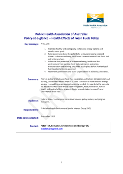 Health Effects of Fossil Fuels Policy