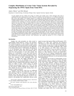 Complex Distribution of Avian Color Vision Systems Revealed by