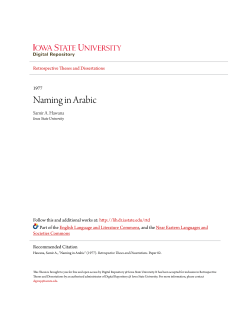 Naming in Arabic - Iowa State University Digital Repository