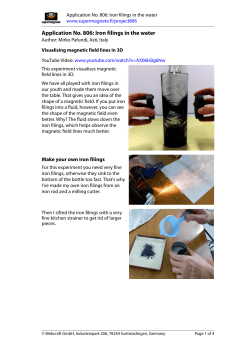 Application No. 806: Iron filings in the water