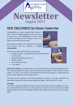 NEW TREATMENT for Chronic Tendon Pain