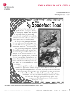 GRADE 3: MODULE 2A: UNIT 1: LESSON 6 Assessment Text: &ldquo;The