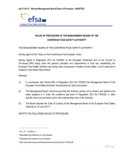 Rules of procedure of the Management Board - EFSA