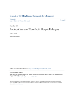 Antitrust Issues of Non-Profit Hospital Mergers