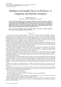 Darkness in Conrad`s Heart of Darkness: A Linguistic and Stylistic