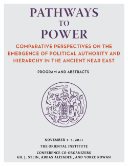 Pathways Power - The Oriental Institute of the University of Chicago