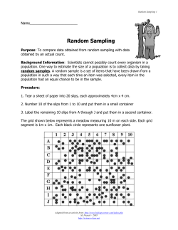 Random Sampling - Science