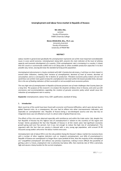 Unemployment and labour force market in Republic of Kosova