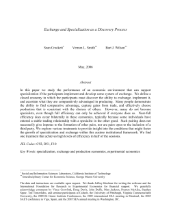Exchange and Specialization as a Discovery Process