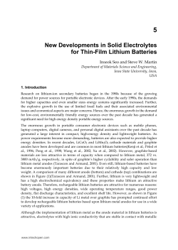 New Developments in Solid Electrolytes for Thin
