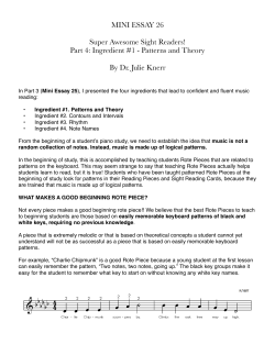 Mini Essay 26 - Piano Safari