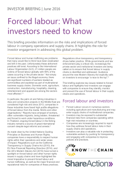 Investor briefing June 2016: Forced labour: What