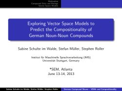 Exploring Vector Space Models to Predict the - clic