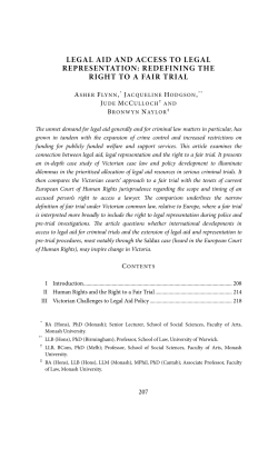 legal aid and access to legal representation: redefining the right to a