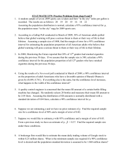 STAT/MATH 3379: Practice Problems from chap 8 and 9 1. A