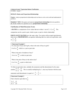 Grade 7 Equivalent Ratios