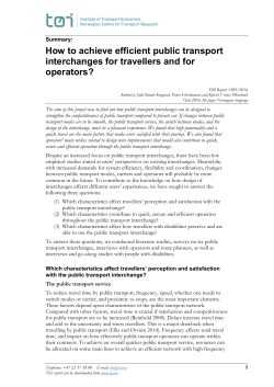 How to achieve efficient public transport interchanges for travellers