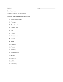 Spring Board Unit 3 Academic Vocabulary and Literary Terms