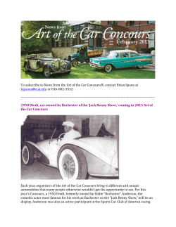February 2013 Newsletter - Art of the Car Concours