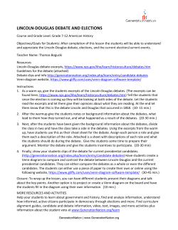 elections and lincoln douglas debates