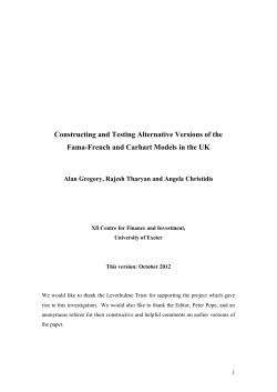 The Fama-French and Cahart Portfolios and Factors in the UK