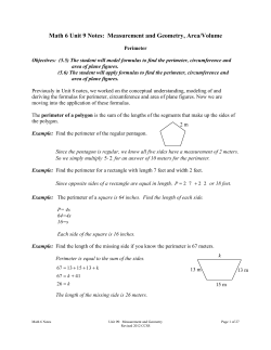 Math 6 Unit 9 Notes: Measurement and Geometry, Area