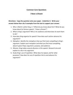 Common Core Questions I Have a Dream