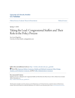 Congressional Staffers and Their Role in the Policy