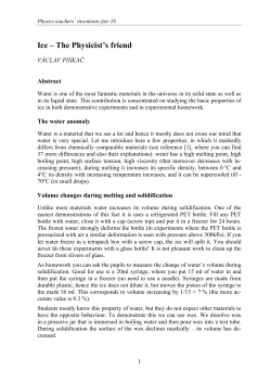 Ice – The Physicist`s friend