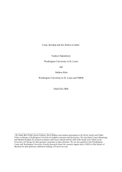 Caste, Kinship and Sex Ratios in India Tanika