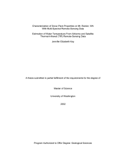 Characterization of Snow-Pack Properties on Mt. Rainier, WA With