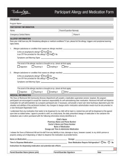 Participant Allergy and Medication Form