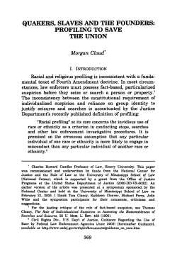 quakers, slaves and the founders: profiling to save the