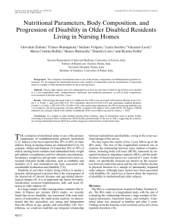 Nutritional Parameters, Body Composition, and Progression of