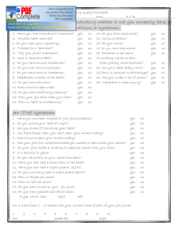 Fill in the appropriate response indicating whether or not you
