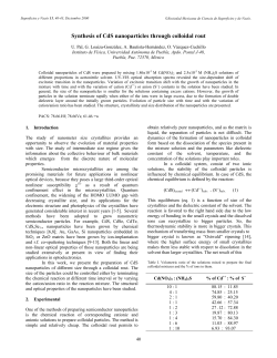 Synthesis of CdS nanoparticles through colloidal rout