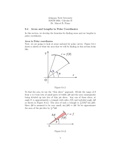 9.4 Areas and Lengths in Polar Coordinates
