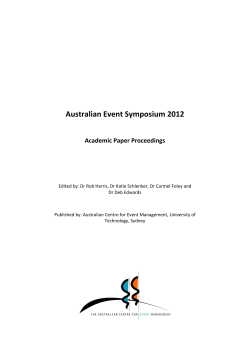 Australian Event Symposium 2012 - University of Technology Sydney
