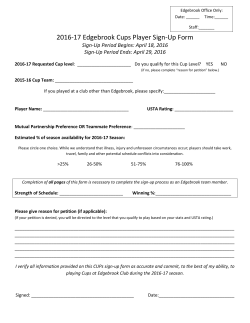 2016-17 Edgebrook Cups Player Sign-Up Form
