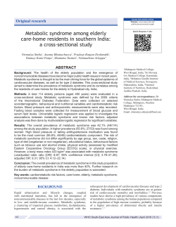 Metabolic syndrome among elderly care