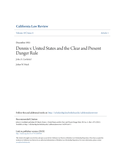 Dennis v. United States and the Clear and Present Danger Rule